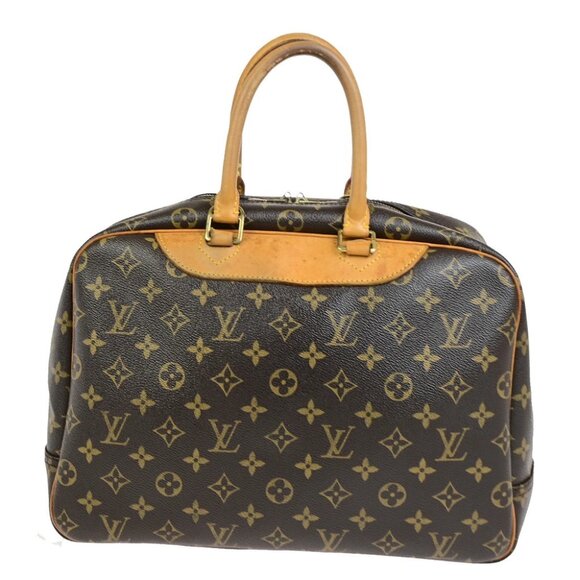 LOUIS VUITTON LV Logo Deauville Hand Bag Monogram Leather Brown - Picture 12 of 14